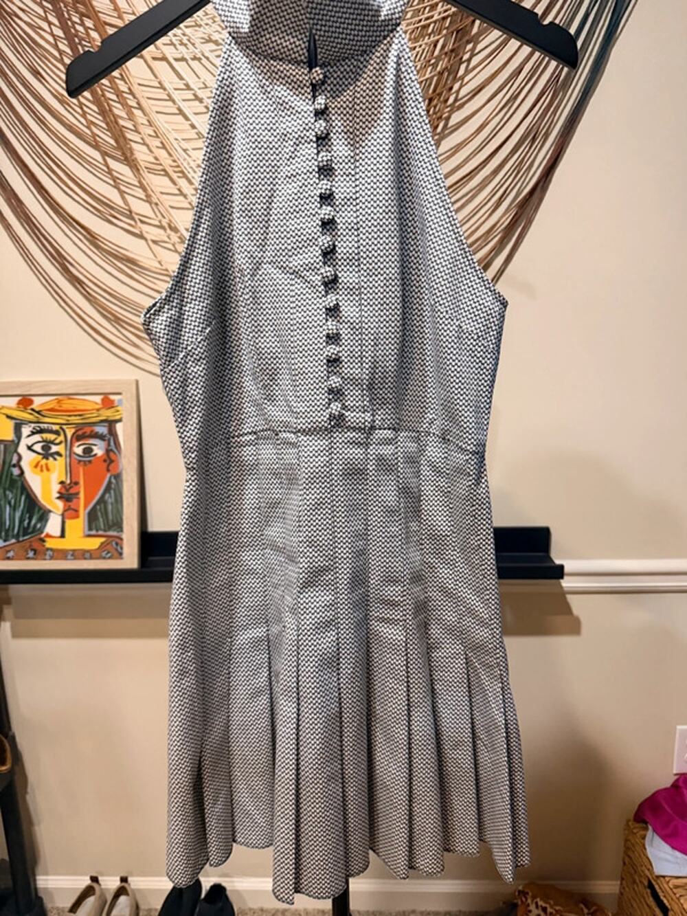 C/Meo collective EUC structured pleated sleeveless dress s
